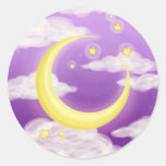 Soft Moon on Purple Sticker