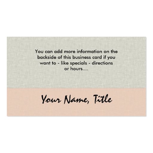 Soft Mystery Woman Business Cards (back side)