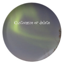 Soft Northern Lights; Customizable Plate