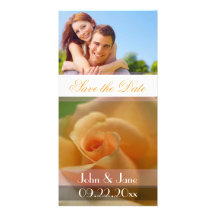 Soft Orange Rose  /photo  "Save the Date" Custom Photo Card