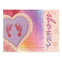 Soft pastel baby shower invites - customize! postcards