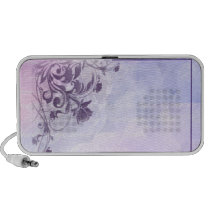 Soft pastel floral in blue and pink speakers