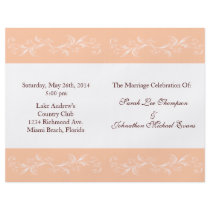Soft Peach Wedding Programs Custom Flyer