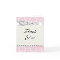 soft pink and white flourish damask pattern cards