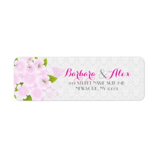 Soft Pink And White Flowers Wedding Design Return Address Label