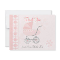 Soft Pink Baby Buggy Custom Announcements