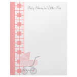 Soft Pink Baby Buggy Custom Letterhead