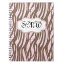 Soft Pink + Brown Monogram Frame Journal Notebook