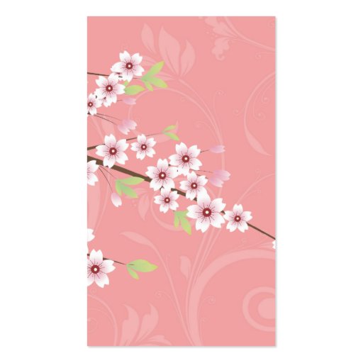 Soft Pink Cherry Blossom Business Card (back side)