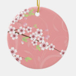 Soft Pink Cherry Blossom Christmas Tree Ornaments
