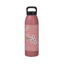 Soft Pink Cherry Blossom Drinking Bottle
