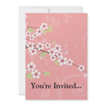 Soft Pink Cherry Blossom Personalized Invitation