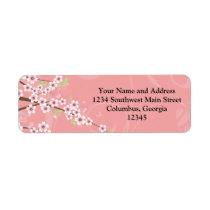 Soft Pink Cherry Blossom Return Address Label