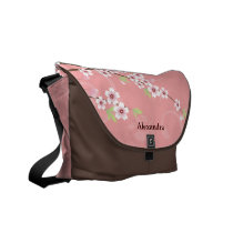 Soft Pink Cherry Blossom Messenger Bag
