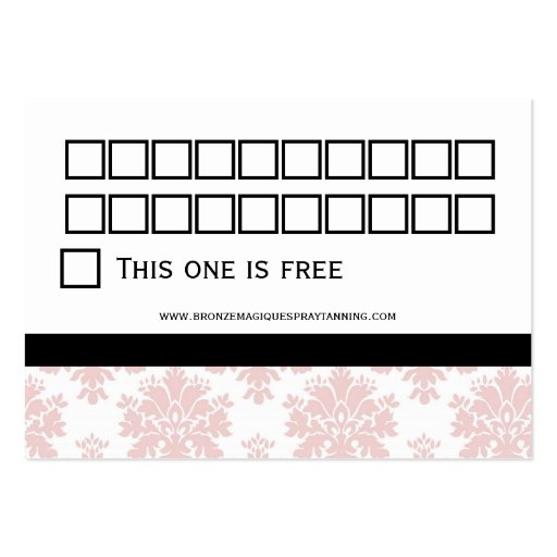 Soft Pink Damask Business Customer Loyalty Cards Business Cards (back side)