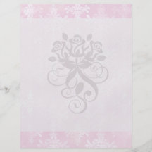 soft pink distressed damask pattern full color flyer