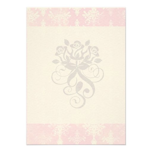 soft pink distressed damask pattern custom announcements