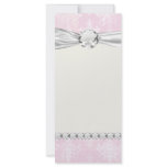 soft pink distressed damask pattern personalized rack card