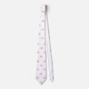 Soft  Pink Fleur de Lis on White Wedding Tie