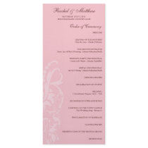 Soft Pink Floral Wedding Program Custom Rack Card