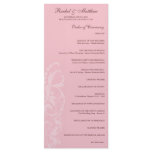 Soft Pink Floral Wedding Program rack cards