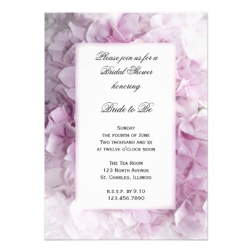 Soft Pink Hydrangea Bridal Shower Invitation