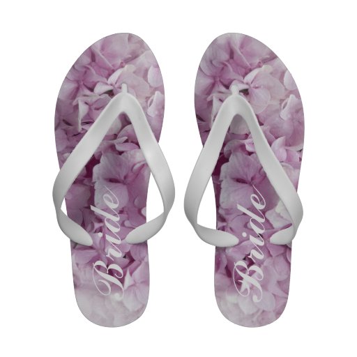 Soft Pink Hydrangea Bridal Wedding Flip Flops | Zazzle