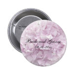 Soft Pink Hydrangea Wedding Button