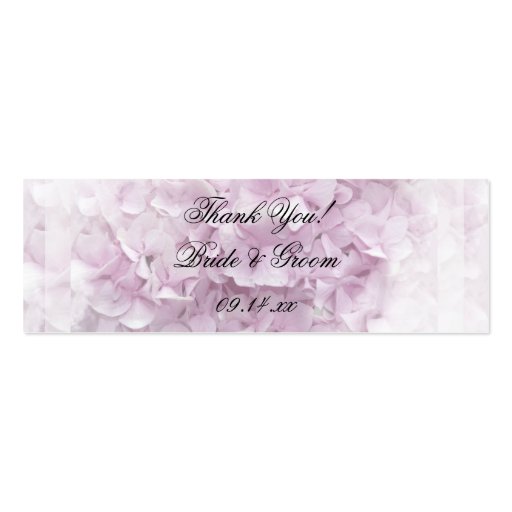 Soft Pink Hydrangea Wedding Favor Tags Business Card Templates (front side)