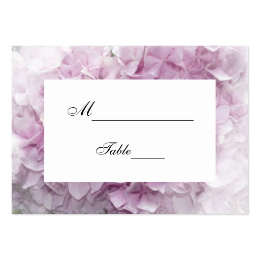 Soft Pink Hydrangea Wedding Place Card Business Cards (front side)