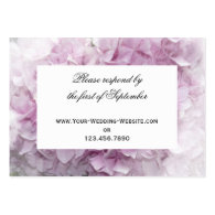 Soft Pink Hydrangea Wedding RSVP Response Card Business Card Templates