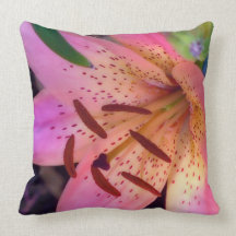 Soft Pink Lily Throw Pillow