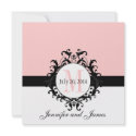 Soft Pink Monogram Damask Wedding Invitation invitation