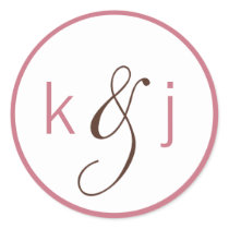 Soft Pink Monogram Stickers