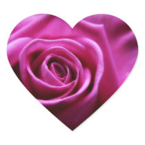 Soft Pink Rose heart shaped stickers