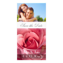 Soft Pink Rose  /photo  "Save the Date" Custom Photo Card