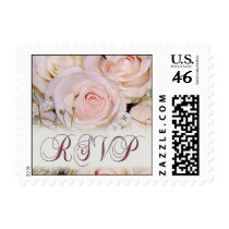 Soft pink rose RSVP Postage