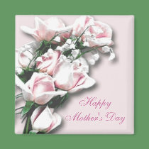 Soft Pink Roses Magnet by elenaind Soft Pink Roses Magnet