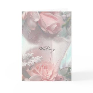 Soft Pink Roses Wedding Invitation Card
