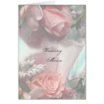 Soft Pink Roses Wedding Menu Card
