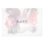 Soft Pink Roses Wedding RSVP Announcements
