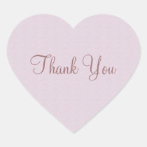 Soft Pink Thank You Heart Sticker