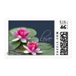 Soft pink water lily postage