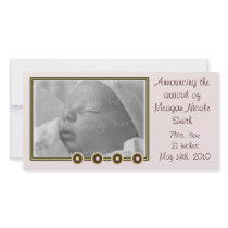 Soft pinks and green Baby Announcement Photo Card