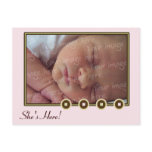 Soft Pinks & Green Baby Photo Postcard