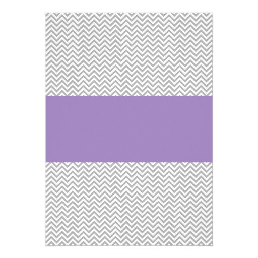 Soft Purple and Gray Chevron Bridal Shower Custom Invitations