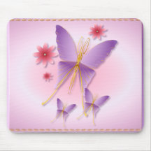Soft Purple Butterfly Mousepad