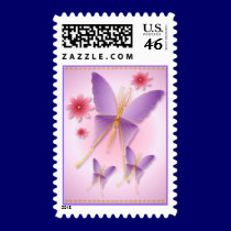 Soft Purple Butterfly  Postage stamps