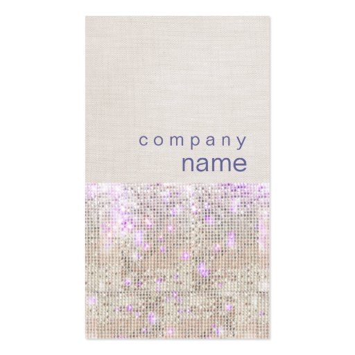 Soft Purple Sparkle Silver Sequins Business Card (front side)