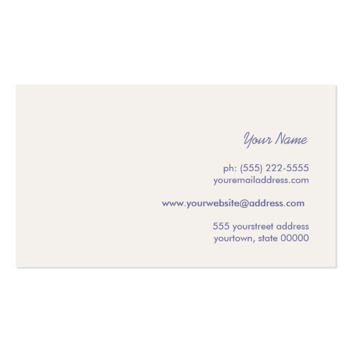 Soft Purple Sparkle Silver Sequins Business Card (back side)